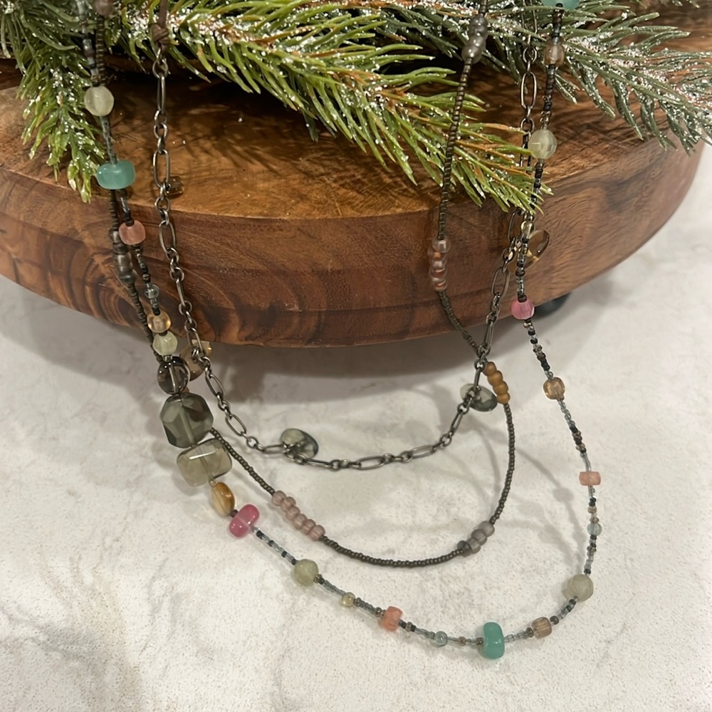 RETIRED Silpada 3 string beaded necklace